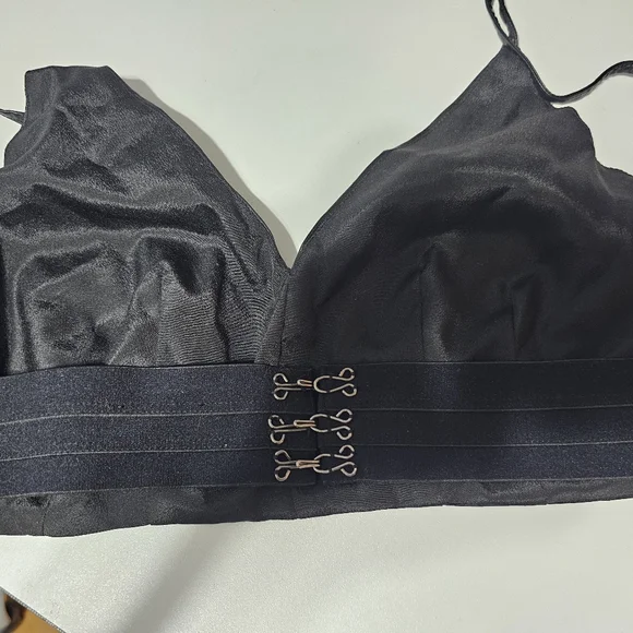 Cotton Candy Black Vegan Leather Bralette - Picture 7 of 8